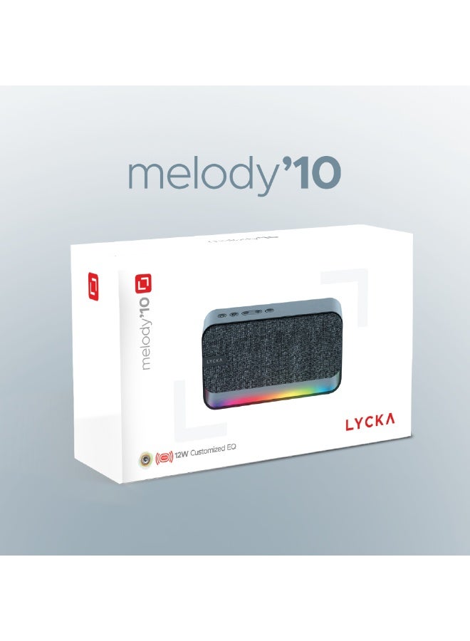 LYCKA Melody 10 Bluetooth Speaker | 12W Powerful Sound | RGB Light | Dual Pairing | FM Radio - Image 5